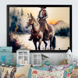 Western Cowboy Riding A Horse II