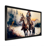Western Cowboy Riding A Horse II