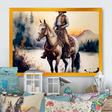 Western Cowboy Riding A Horse II