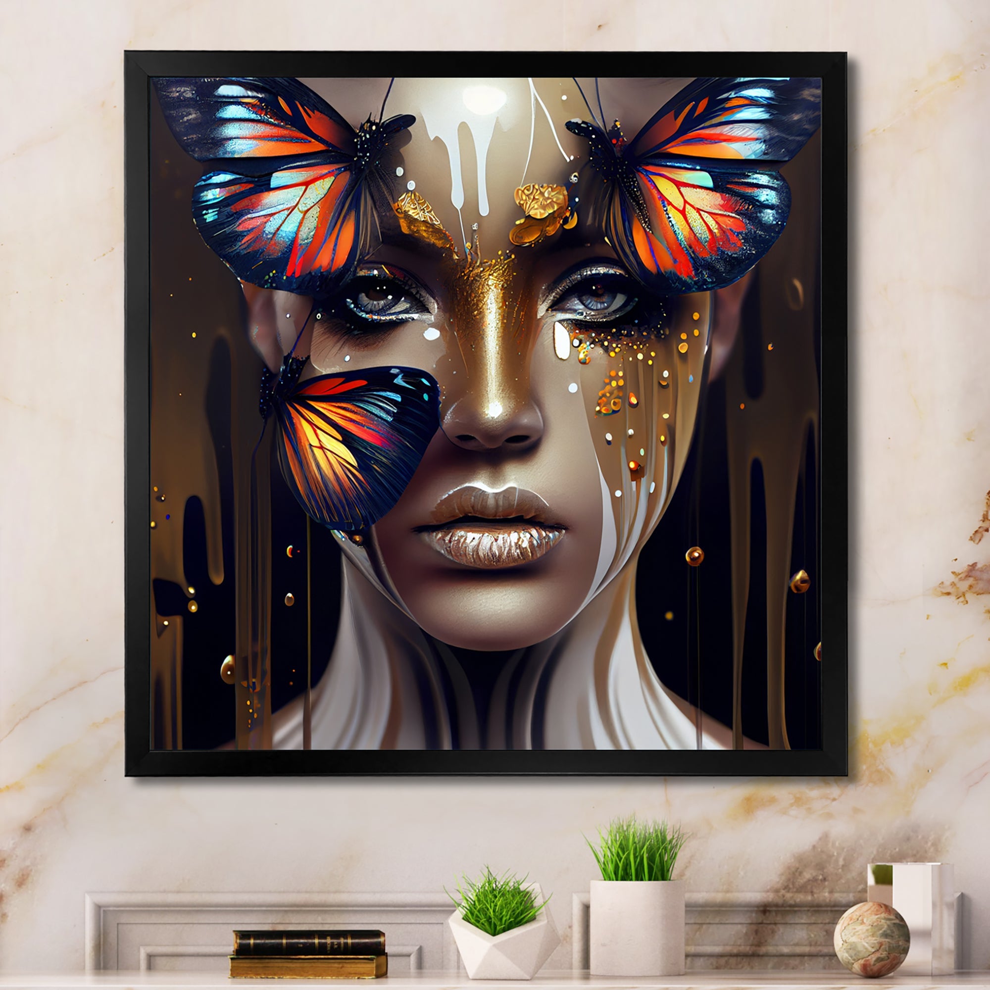 Sensual Woman With Colorful Butterfly VII