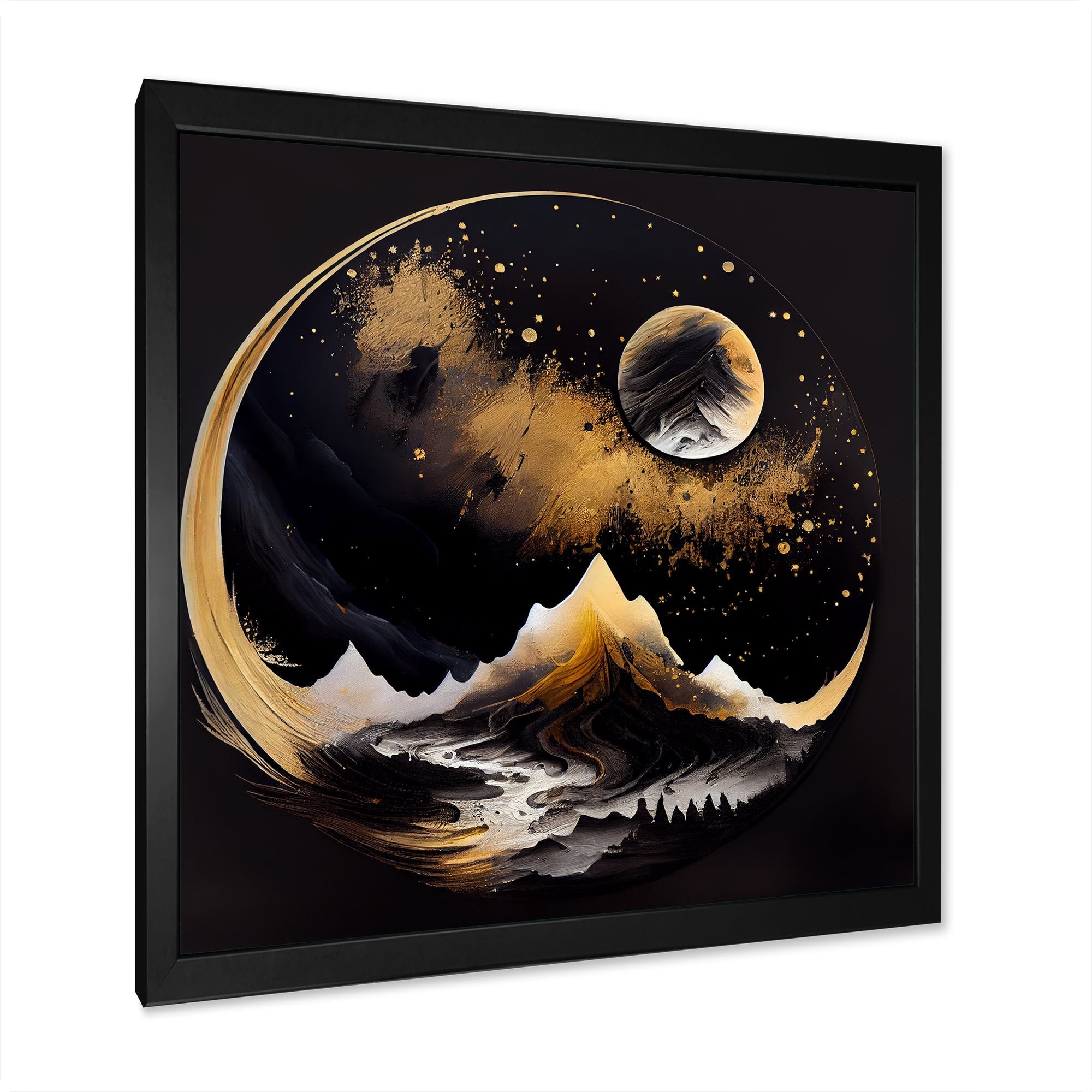 Black And Gold Mountain Landscape III