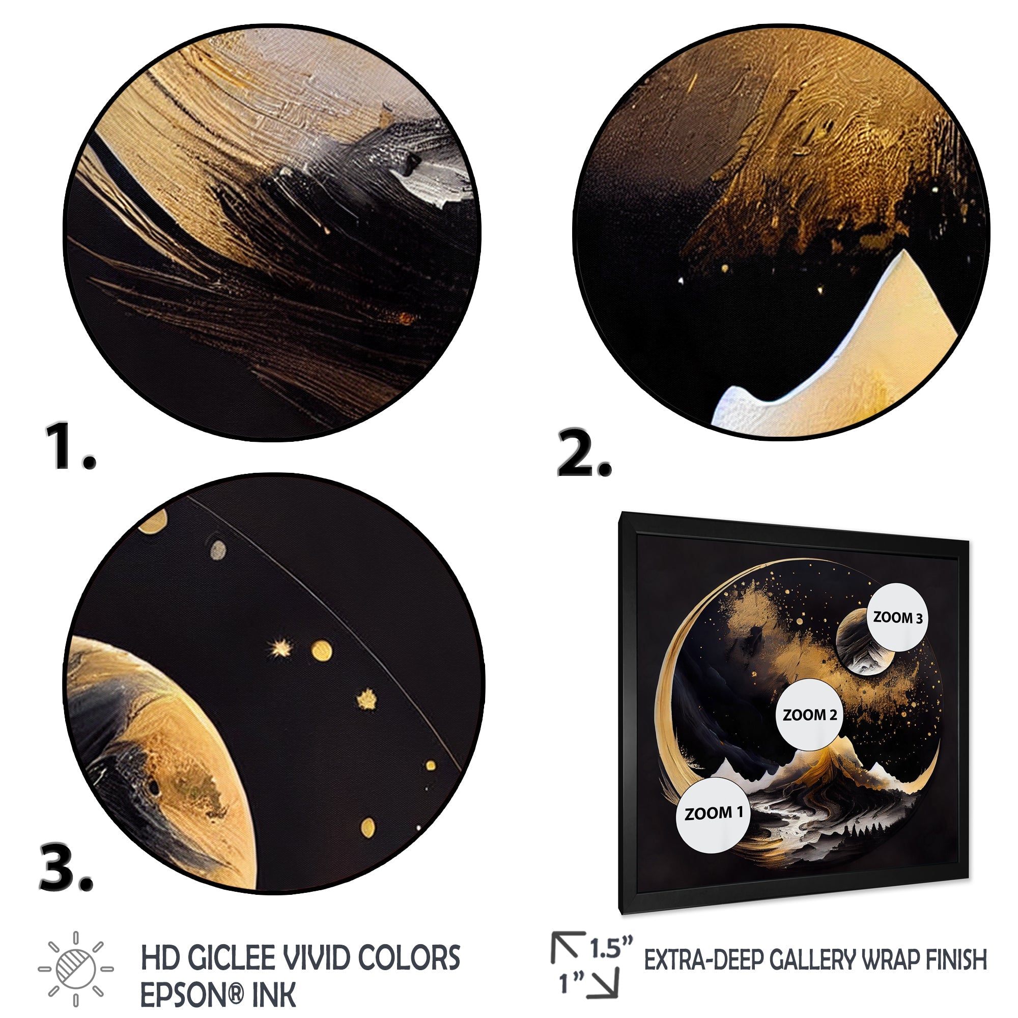 Black And Gold Mountain Landscape III