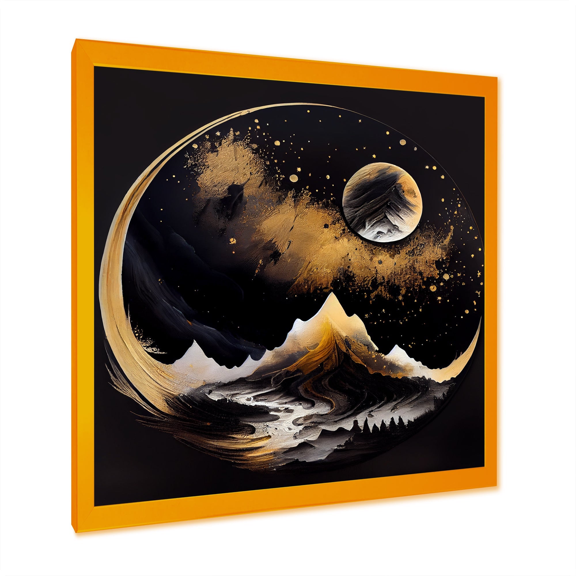 Black And Gold Mountain Landscape III