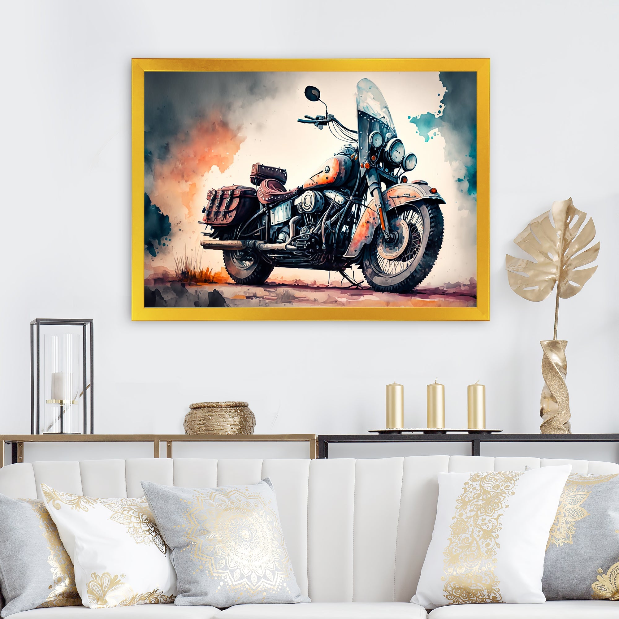 Motorcycle Parked In The Desert I