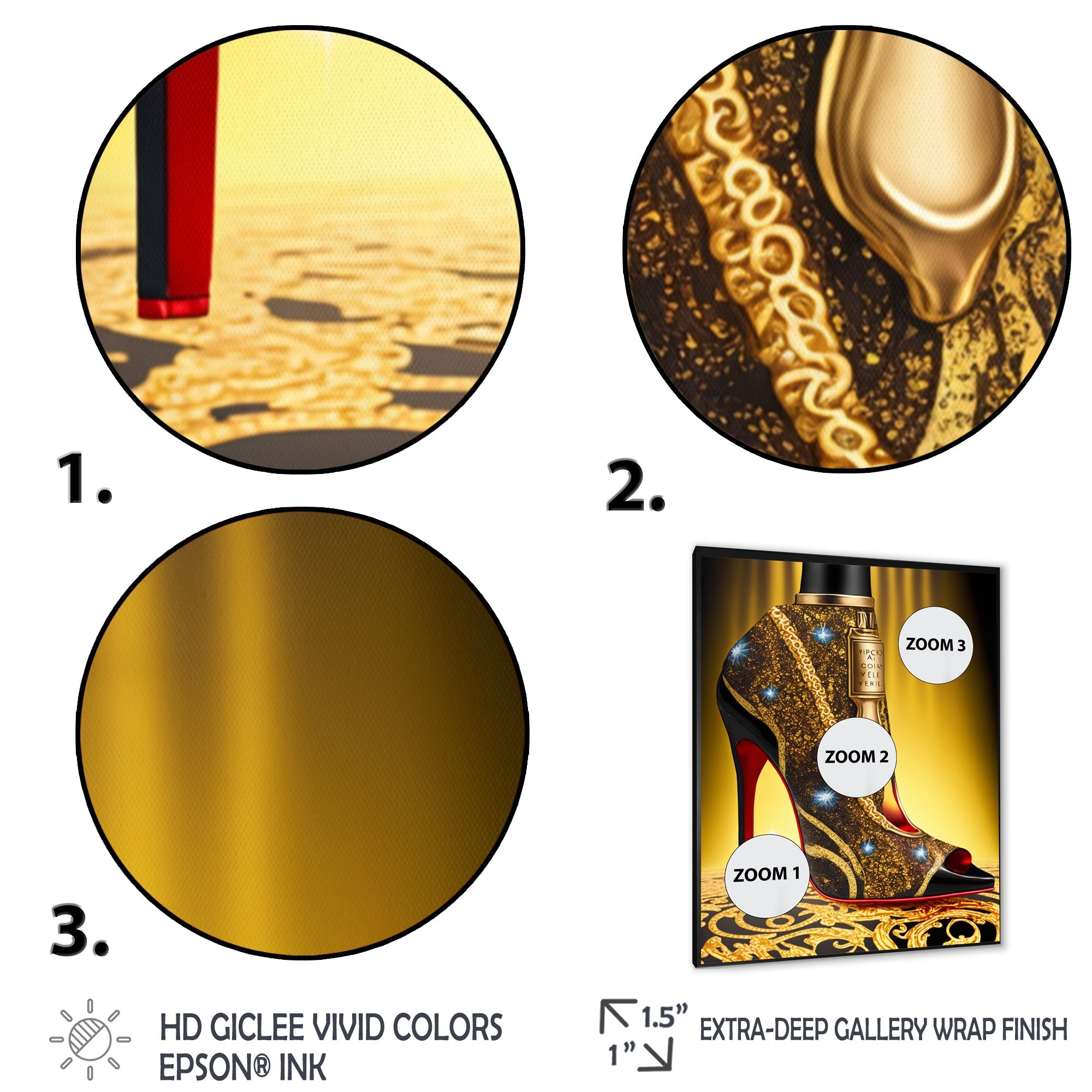 Black And Gold High Heel Shoe III