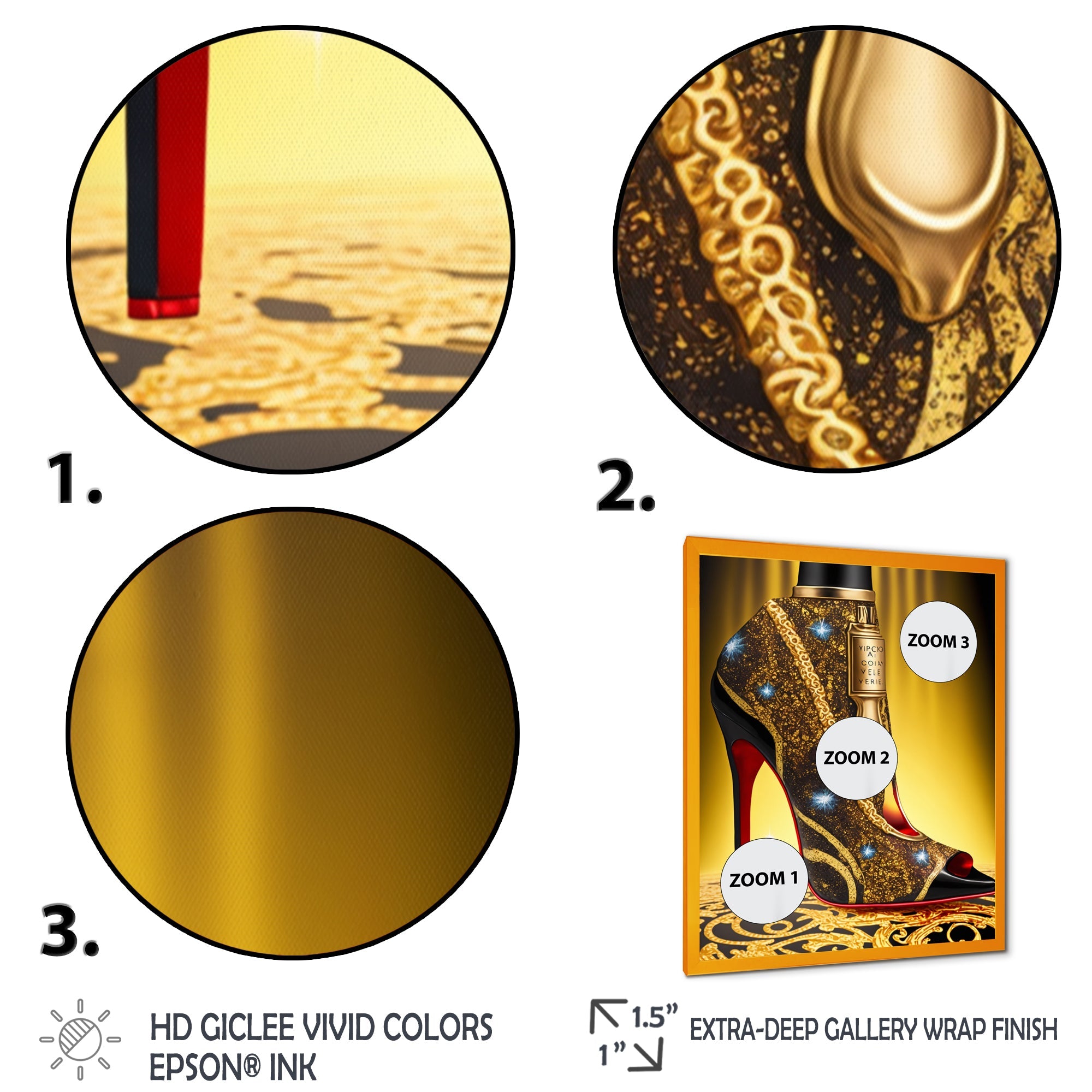 Black And Gold High Heel Shoe III