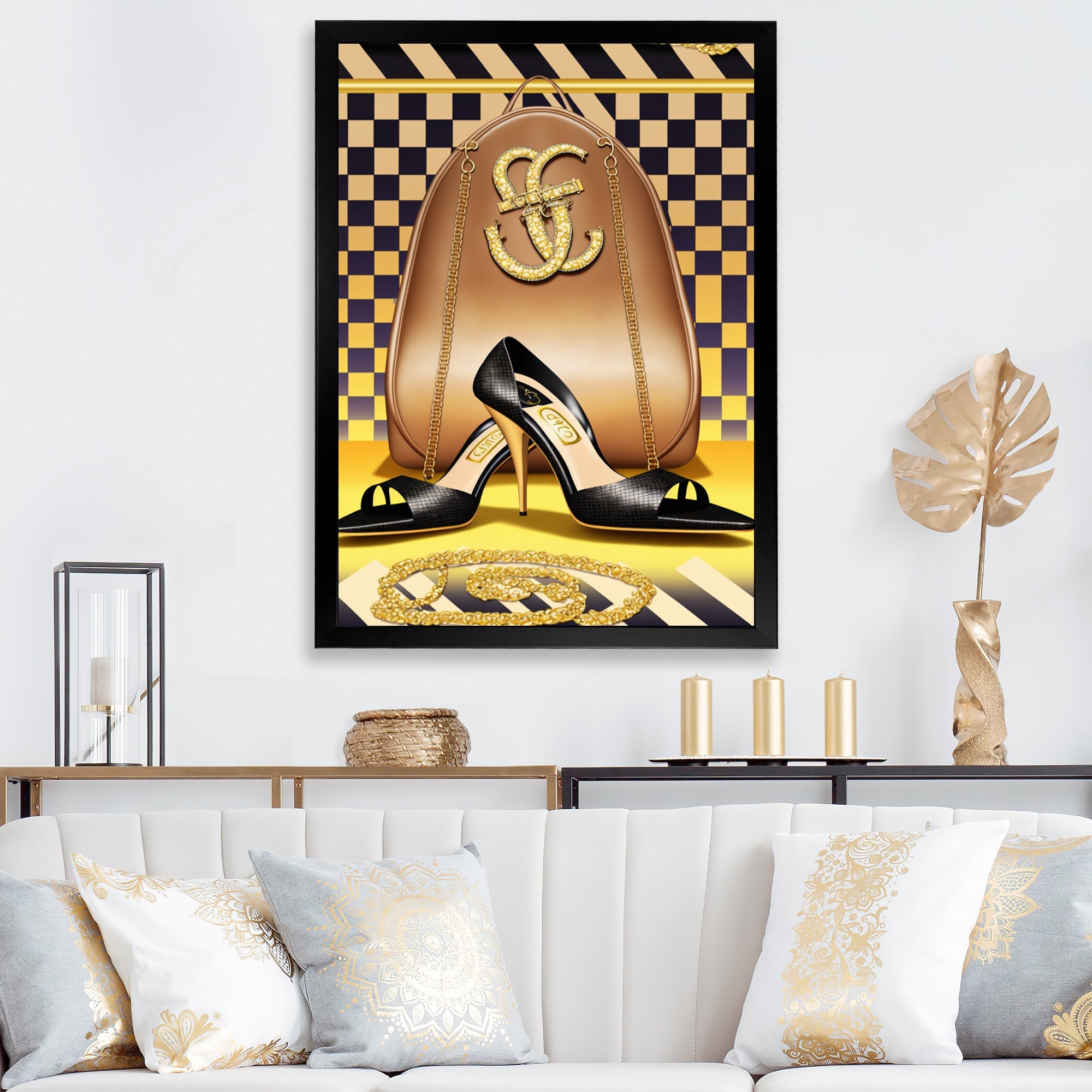 Retro Art Deco High Heel Shoe V