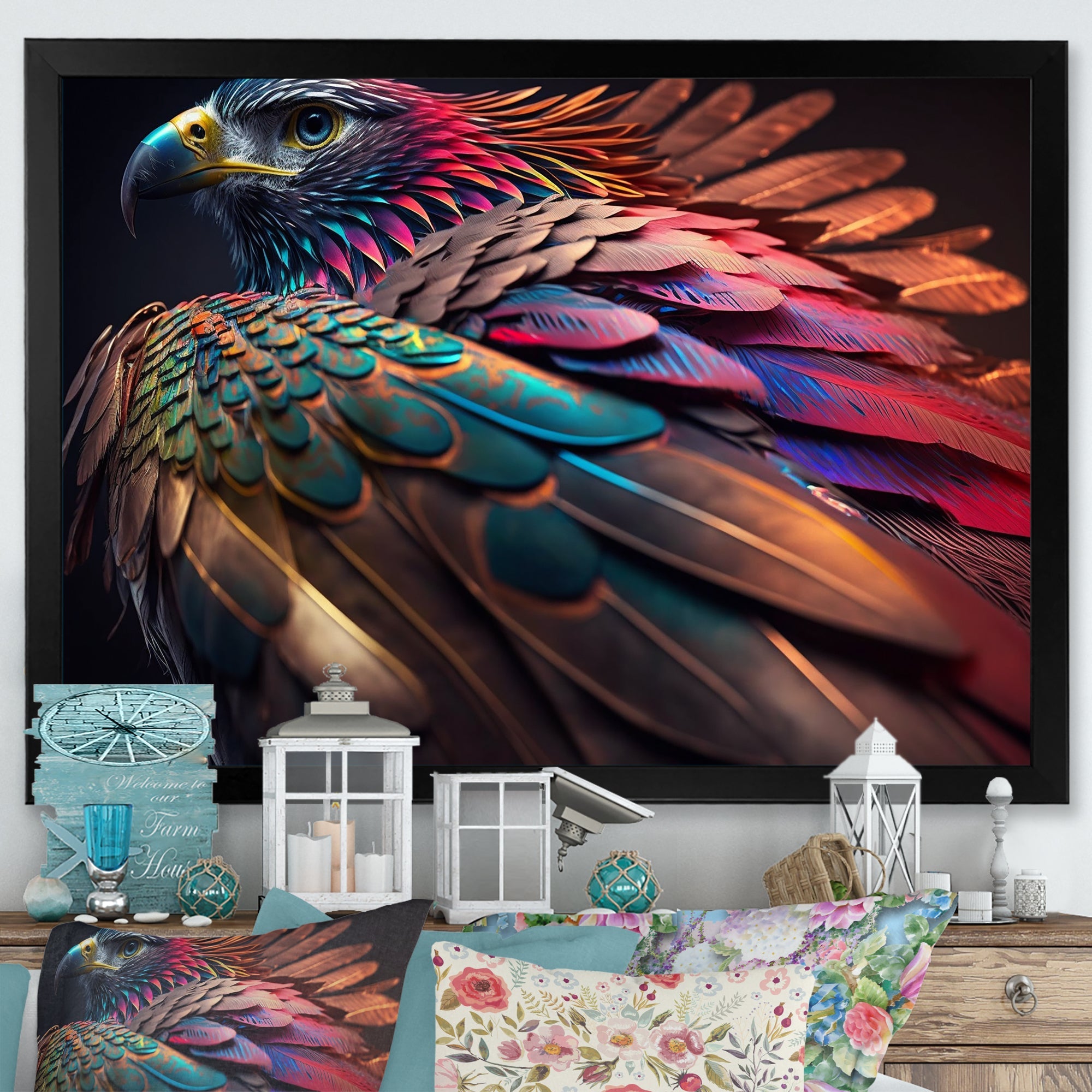 Macro Colorful Feather Eagle II