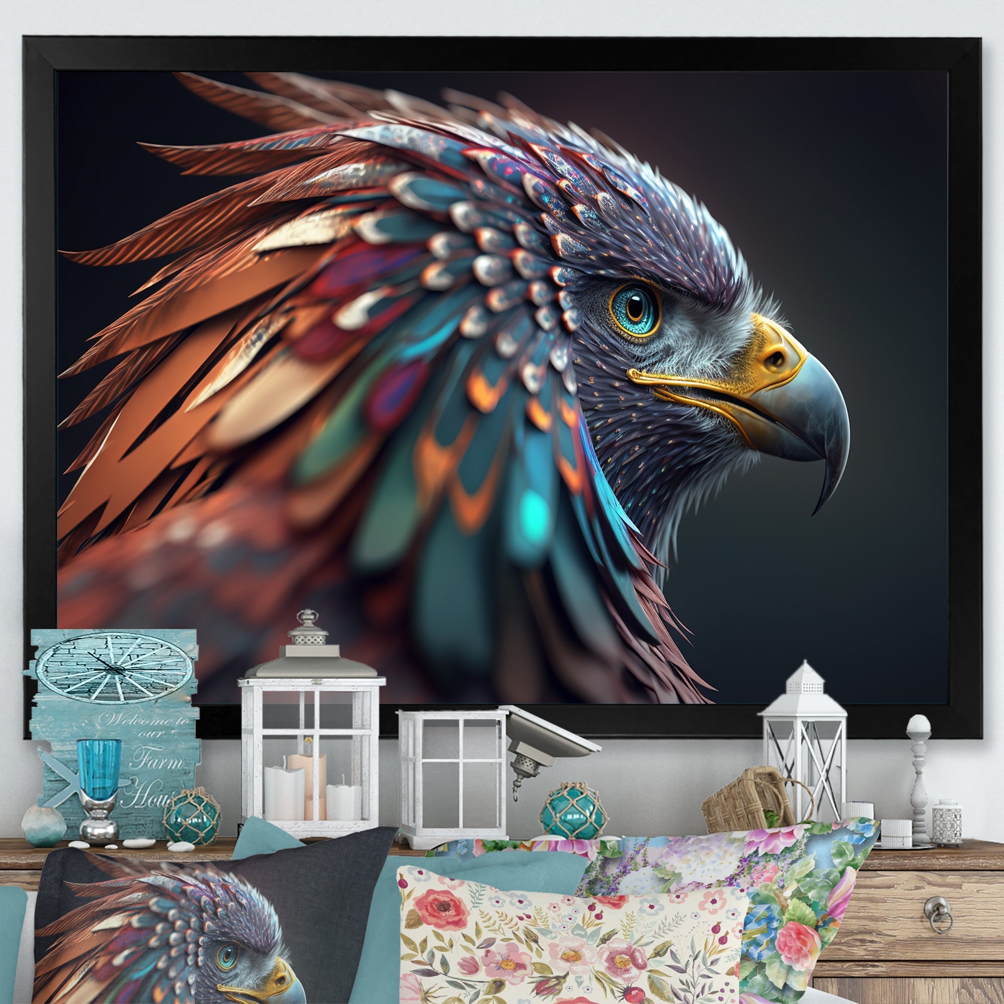 Macro Colorful Feather Eagle V