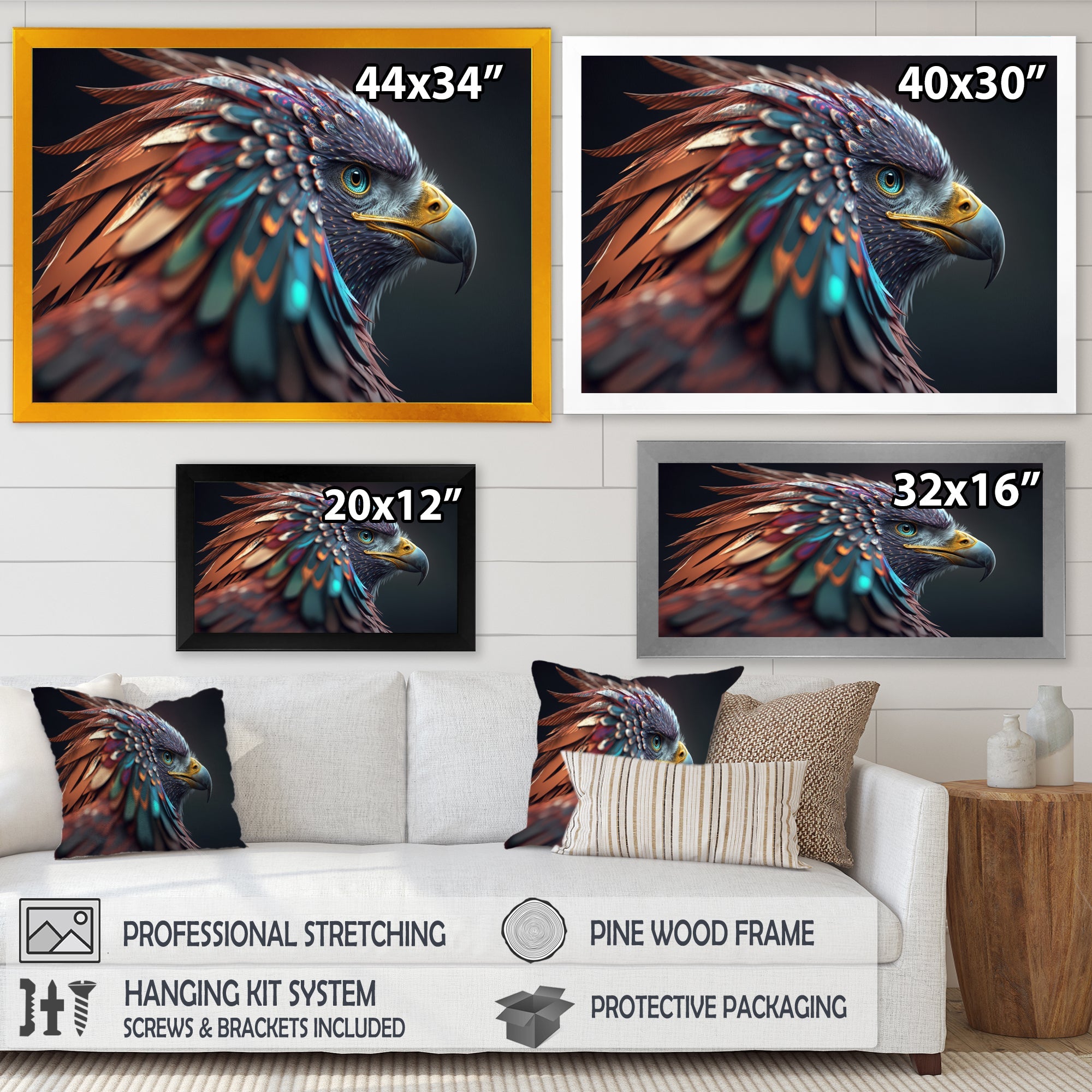 Macro Colorful Feather Eagle V