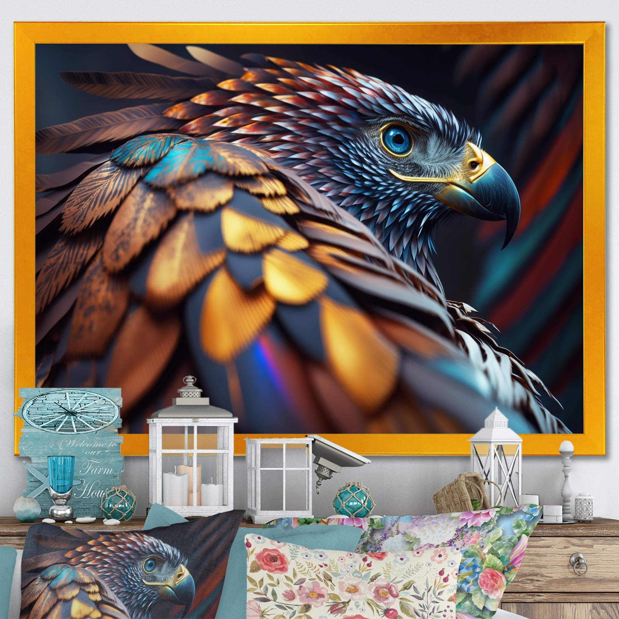 Macro Colorful Feather Eagle VI