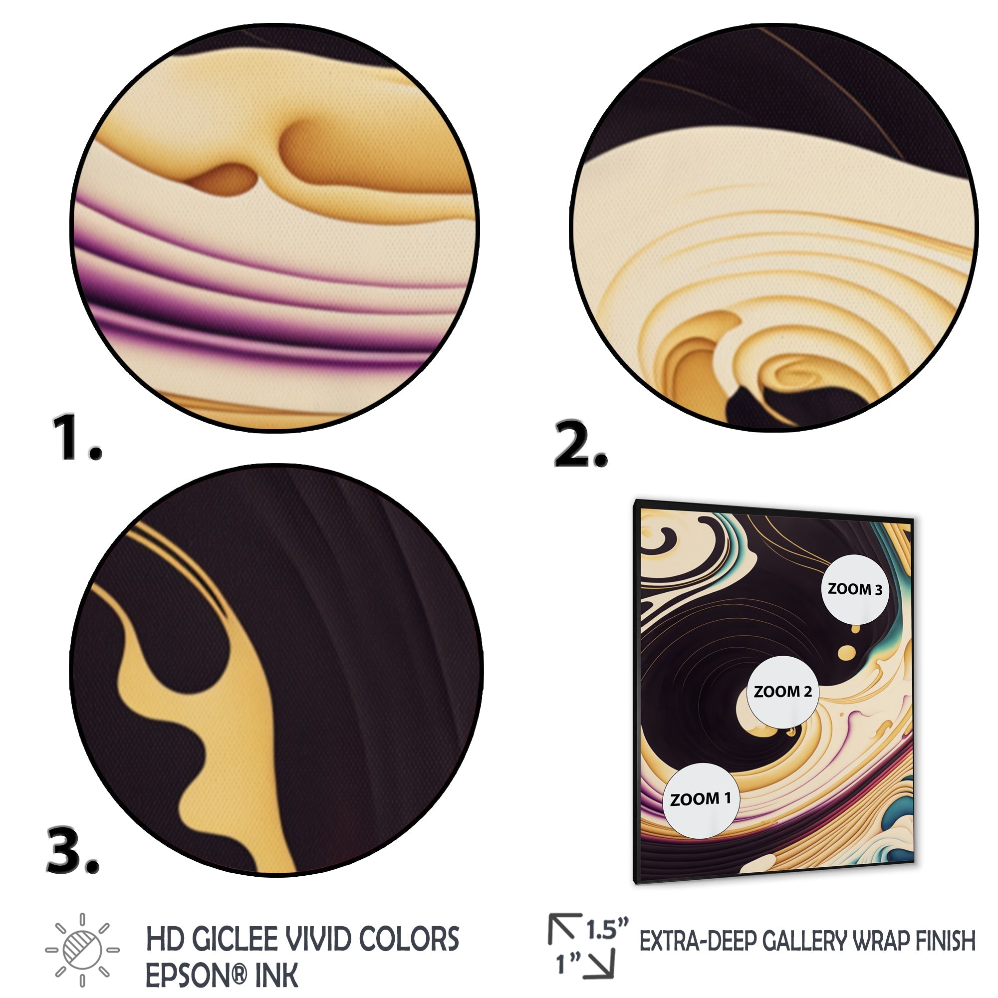 Purple, Gold And Blue Swirl II