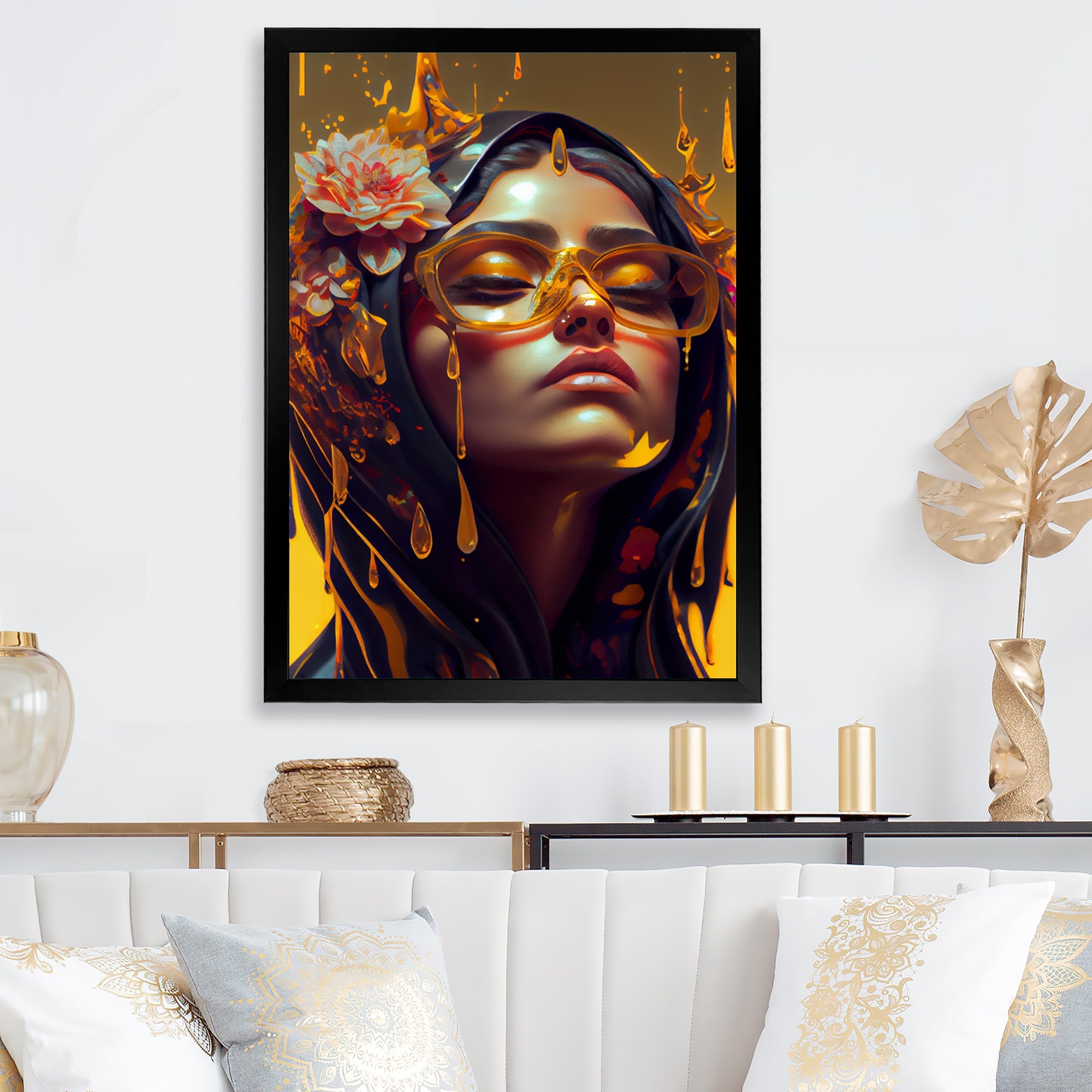 Stylish Arabic Woman With Floral Hijab III