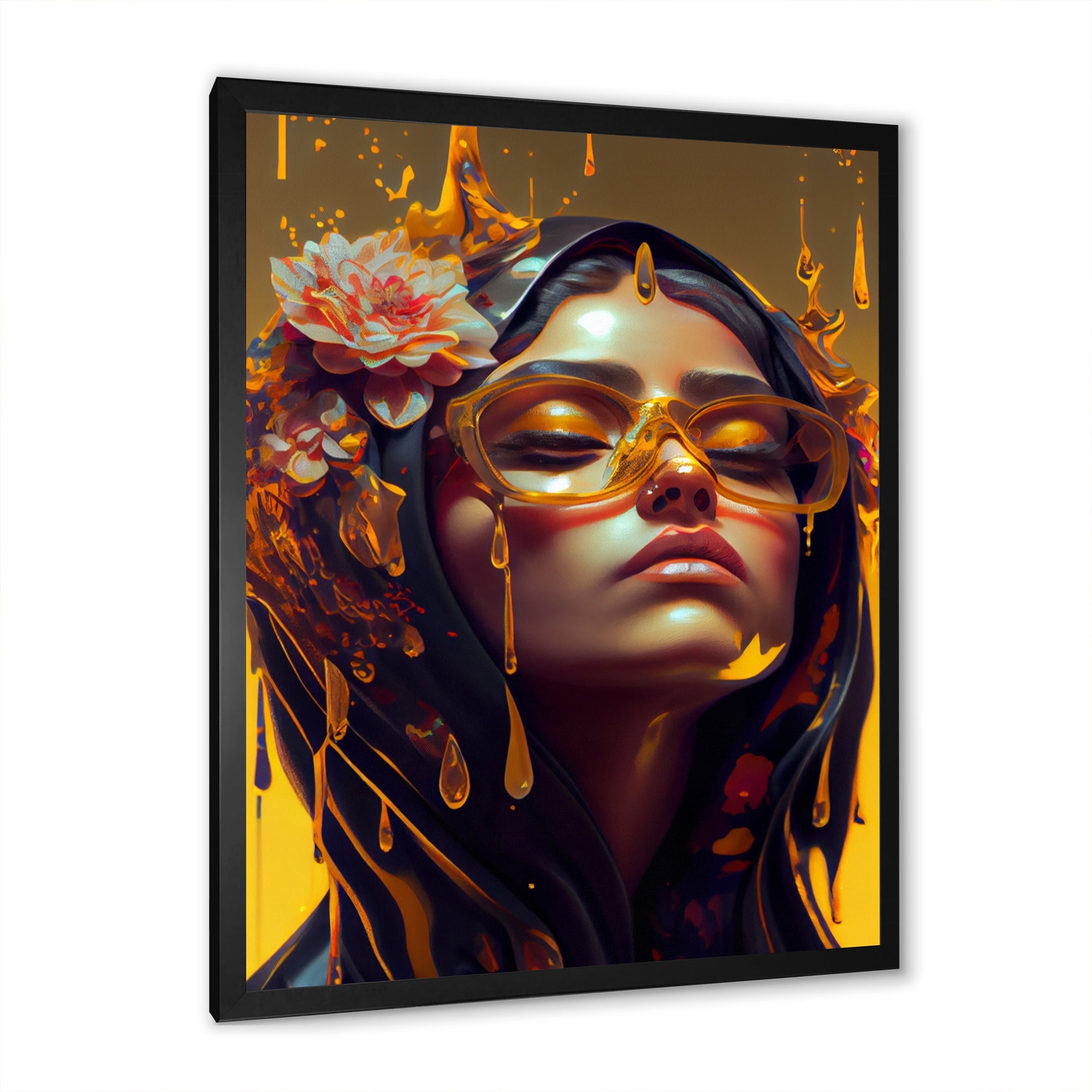 Stylish Arabic Woman With Floral Hijab III