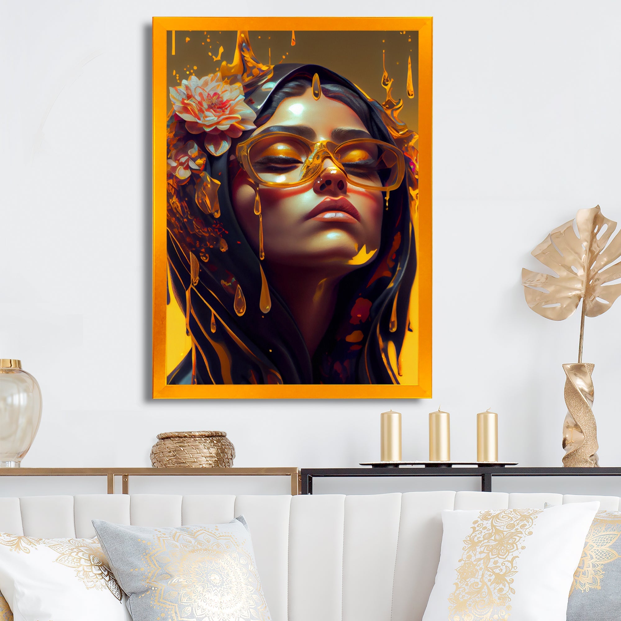 Stylish Arabic Woman With Floral Hijab III