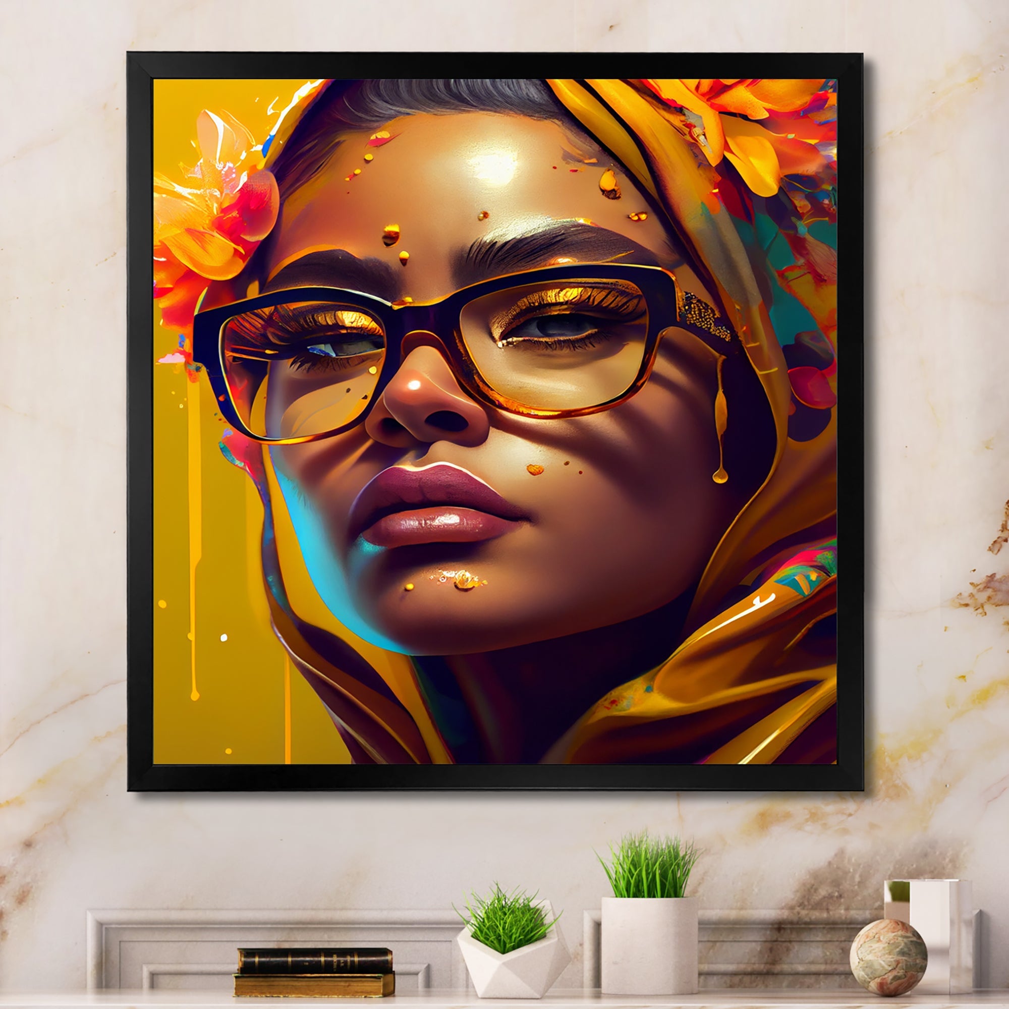 Stylish Arabic Woman With Floral Hijab IV