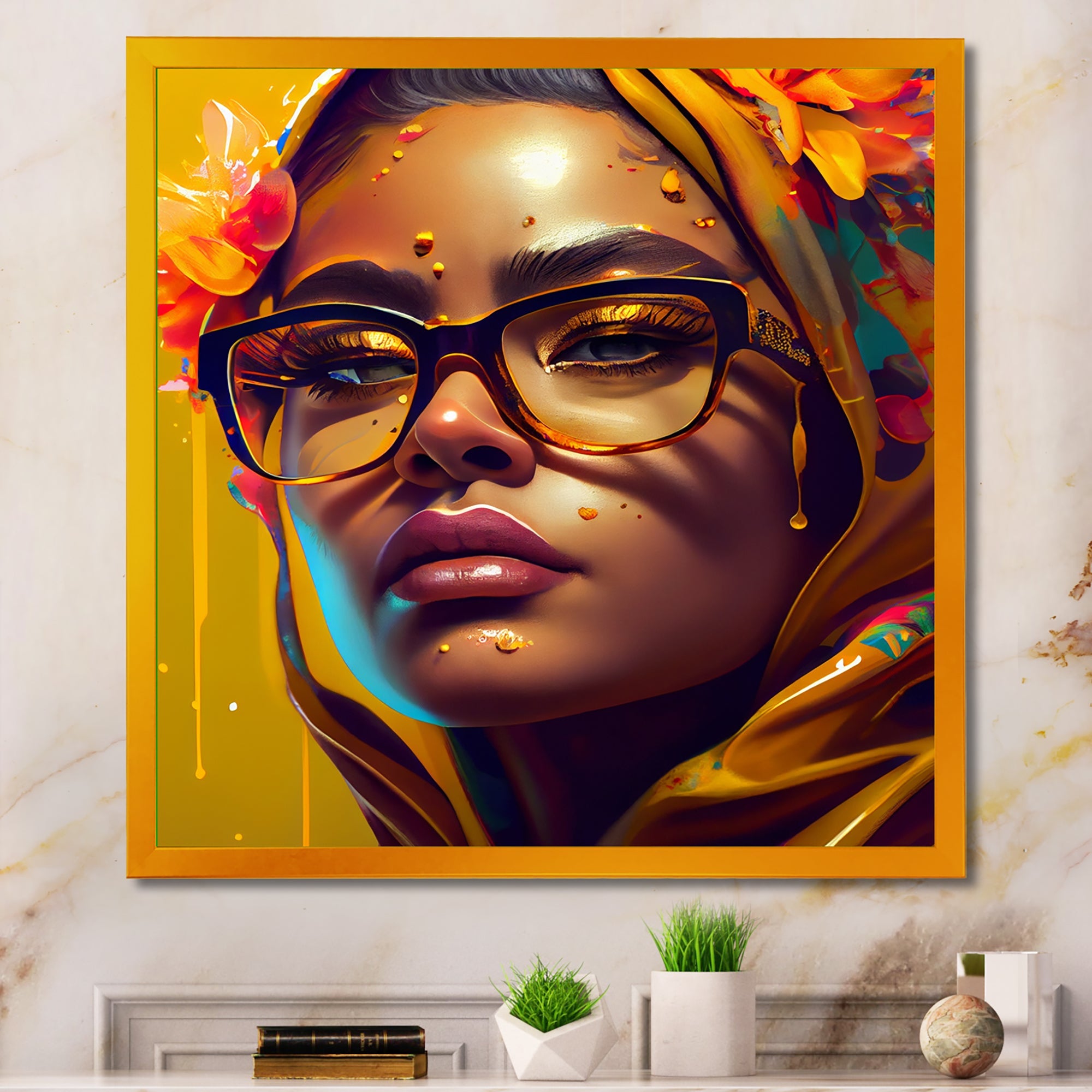 Stylish Arabic Woman With Floral Hijab IV