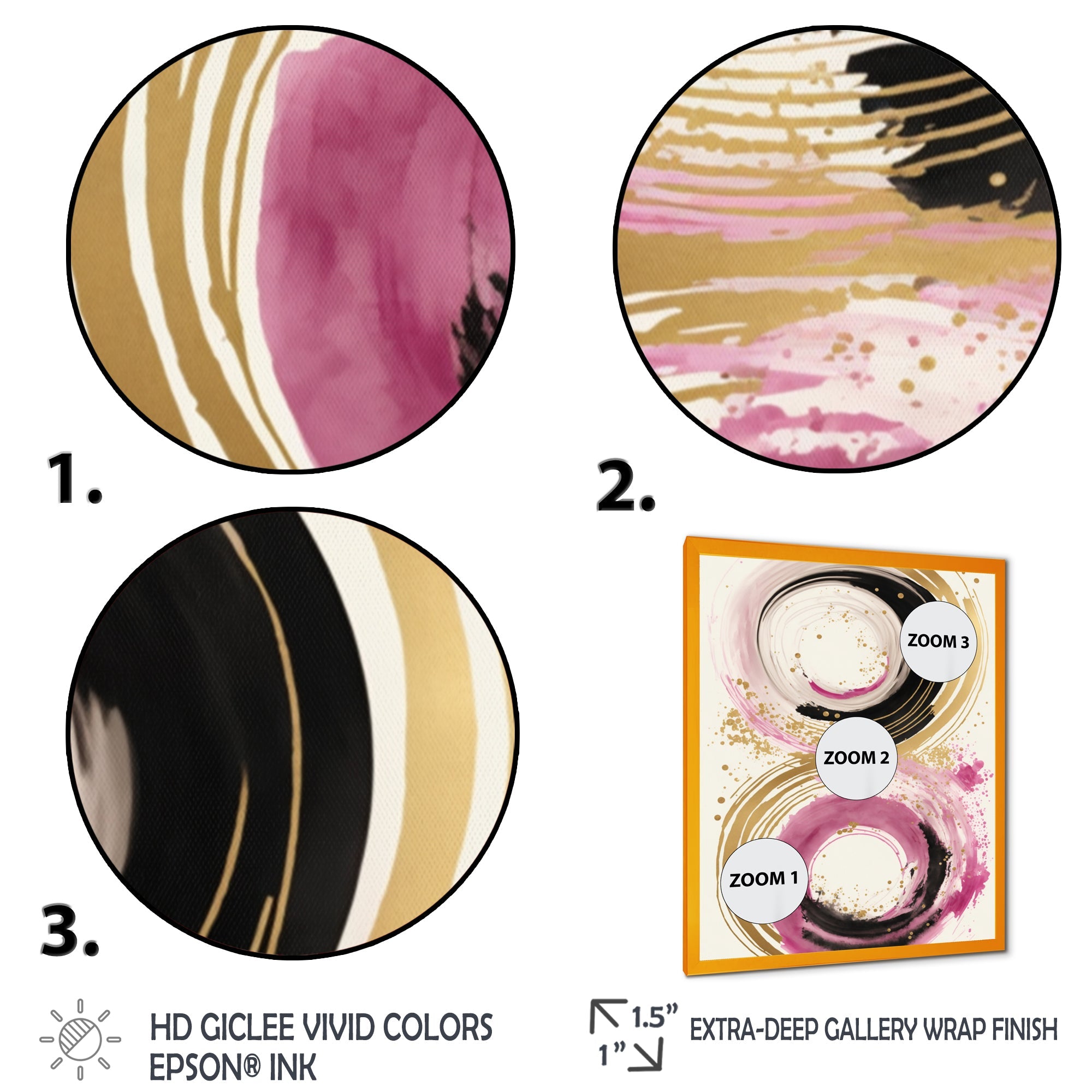 Pink And Gold Curves I