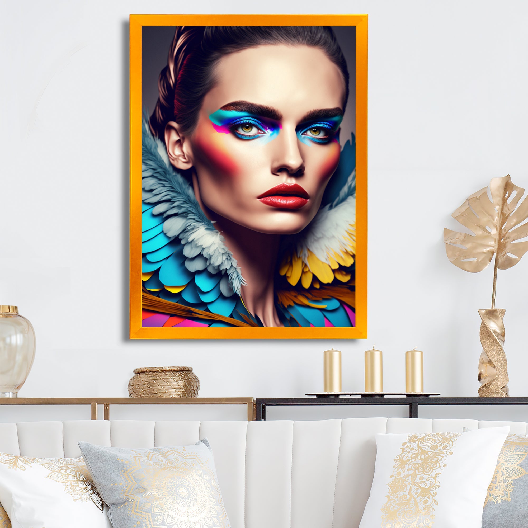 Colorful Sensual Woman In Fur Coat VI