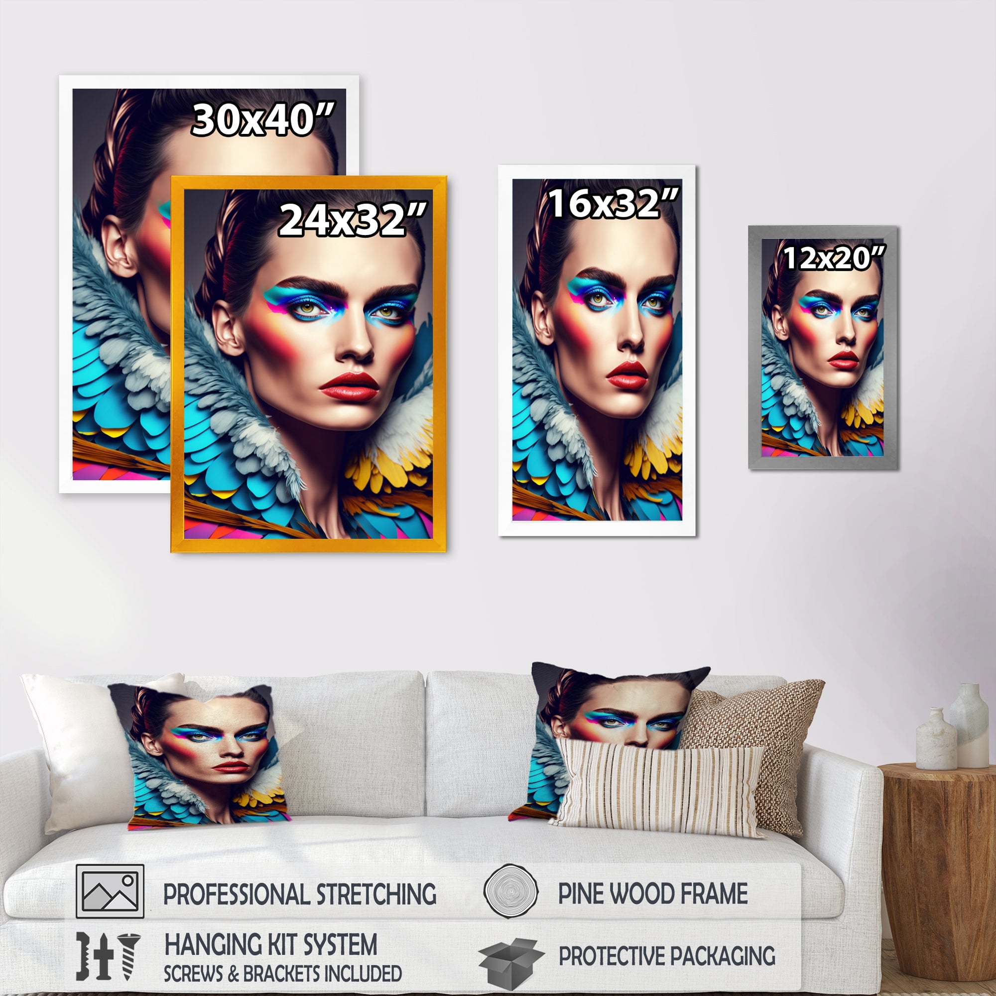 Colorful Sensual Woman In Fur Coat VI