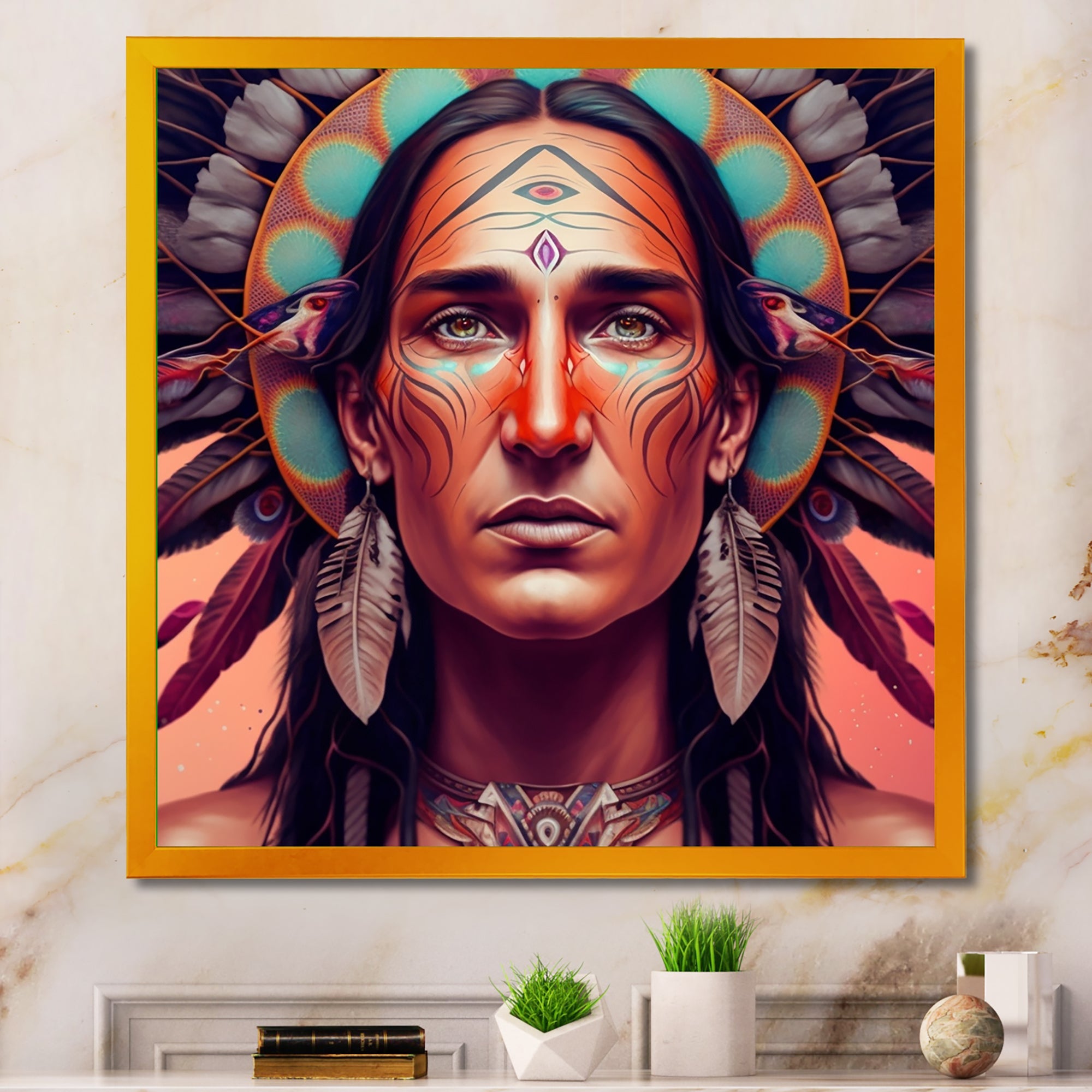 Colorful Native American Man I