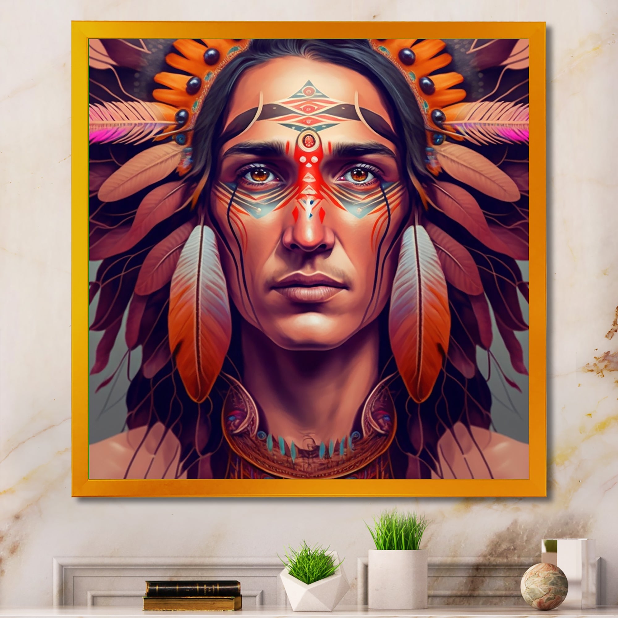 Colorful Native American Man III