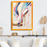 Pink And Blue Art Deco High Heel Boots I