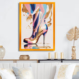 Pink And Blue Art Deco High Heel Boots III