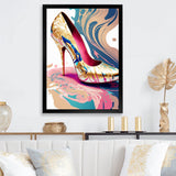 Pink And Blue Art Deco High Heel Shoes IV