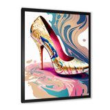 Pink And Blue Art Deco High Heel Shoes IV