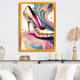 Pink And Blue Art Deco High Heel Shoes IV