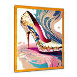 Pink And Blue Art Deco High Heel Shoes IV