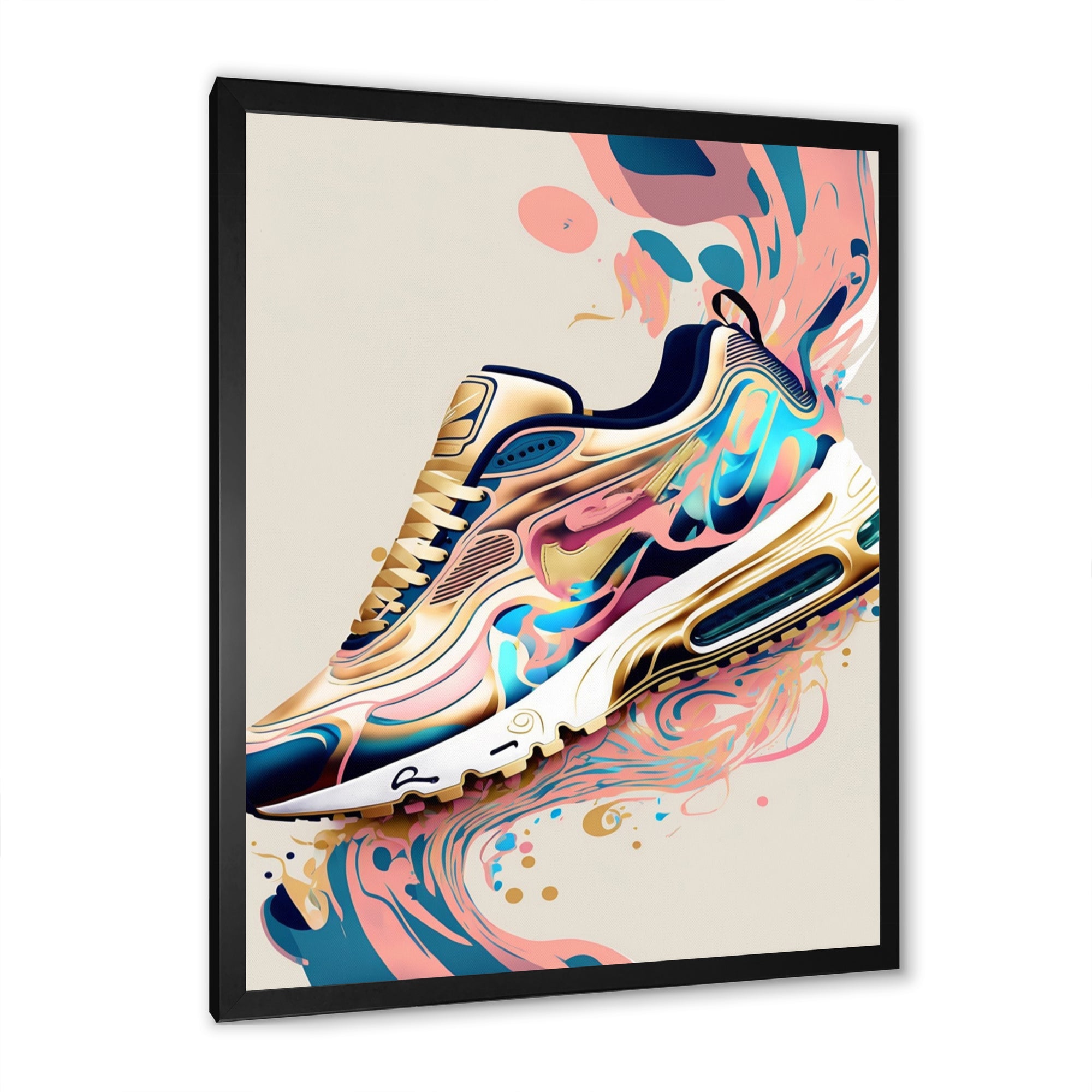 Pink And Blue Art Deco Sport Shoes