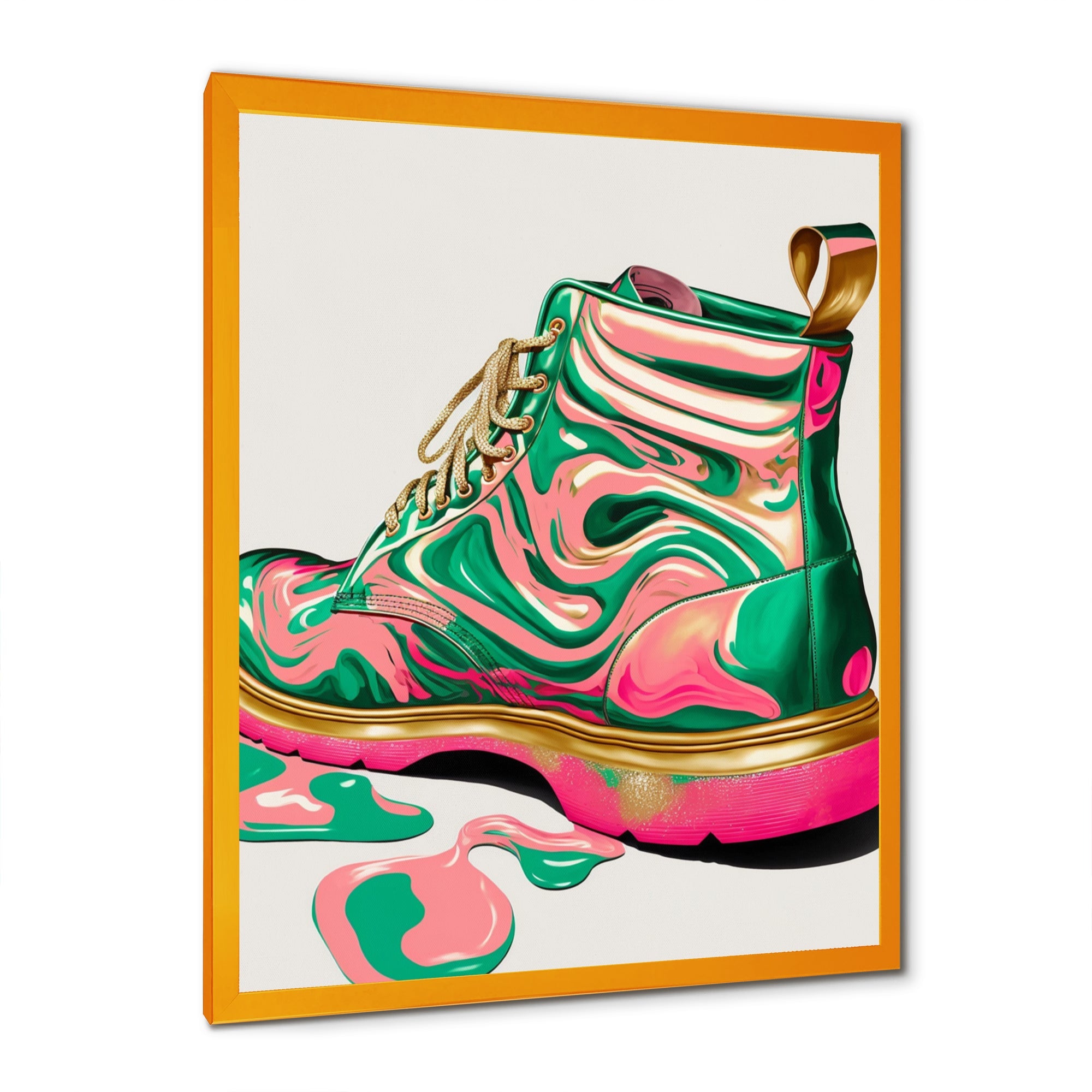 Pink And Green Art Deco Army Shoes