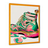Pink And Green Art Deco Army Shoes