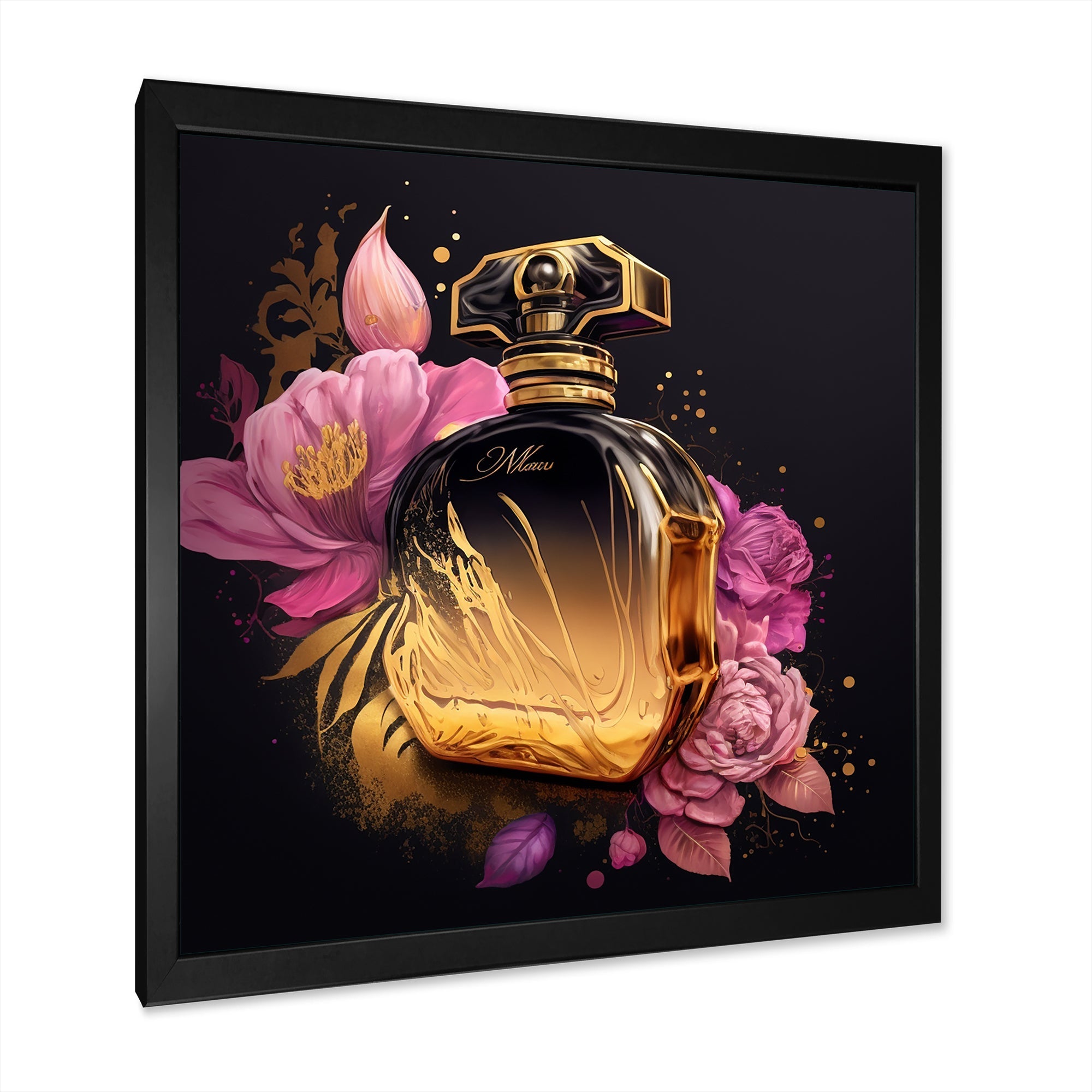 Chic Black And Gold Perfume Bottle V