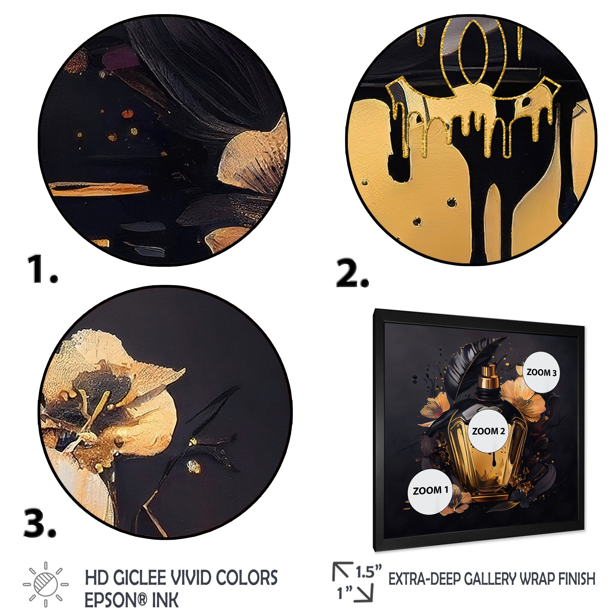 Chic Black And Gold Perfume Bottle IX