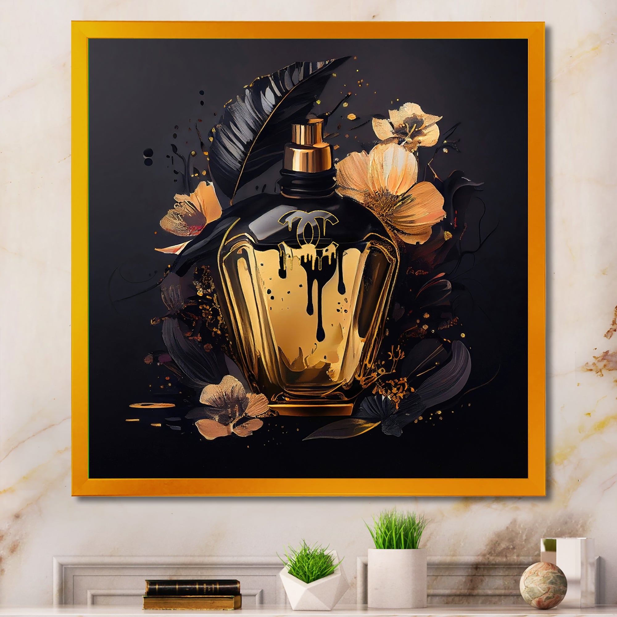 Chic Black And Gold Perfume Bottle IX