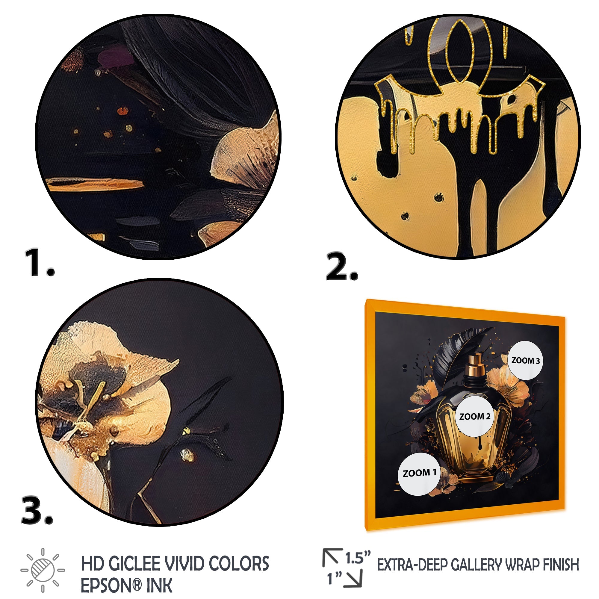 Chic Black And Gold Perfume Bottle IX