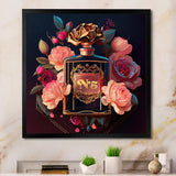 Chic Perfume Bottle With Pink Roses II