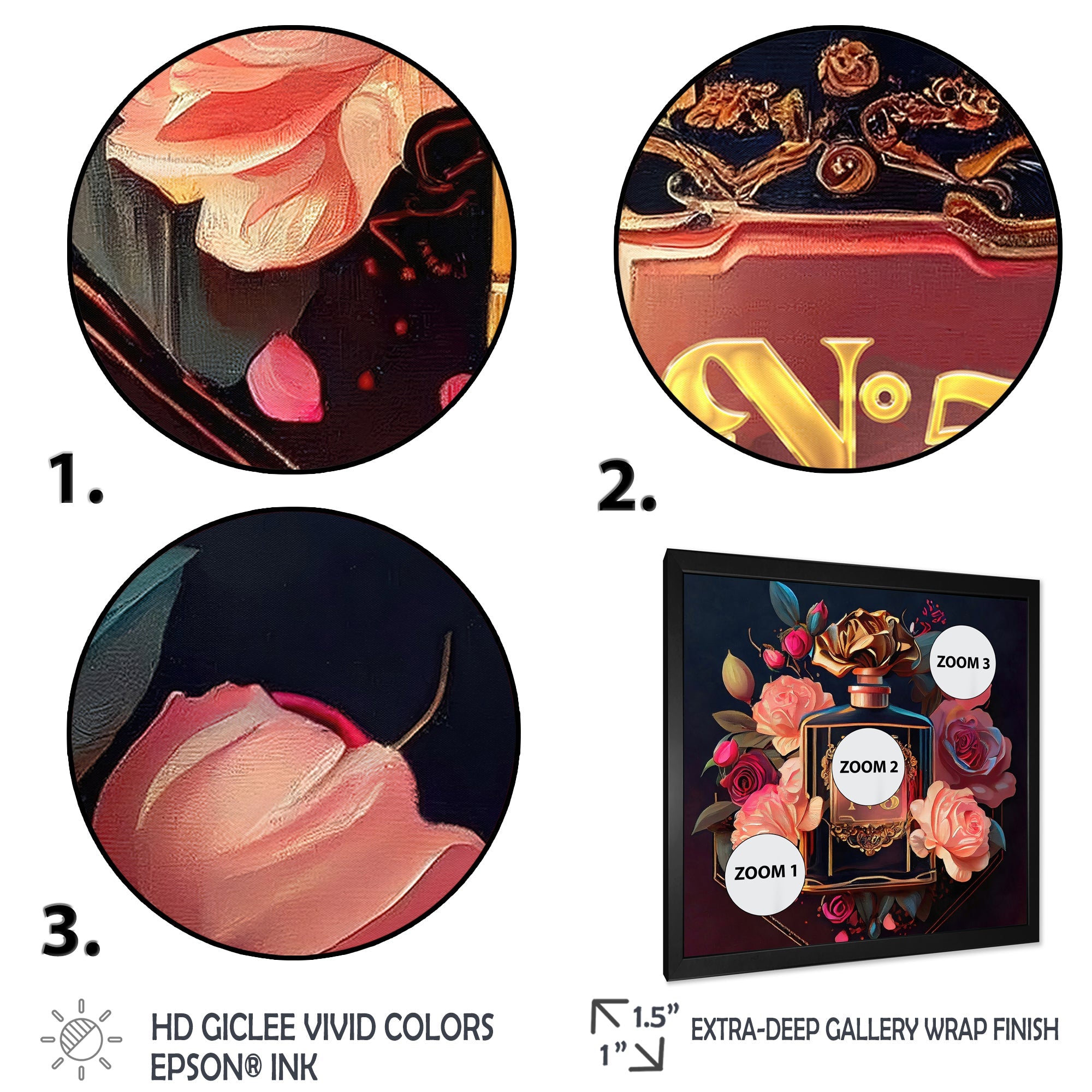 Chic Perfume Bottle With Pink Roses II