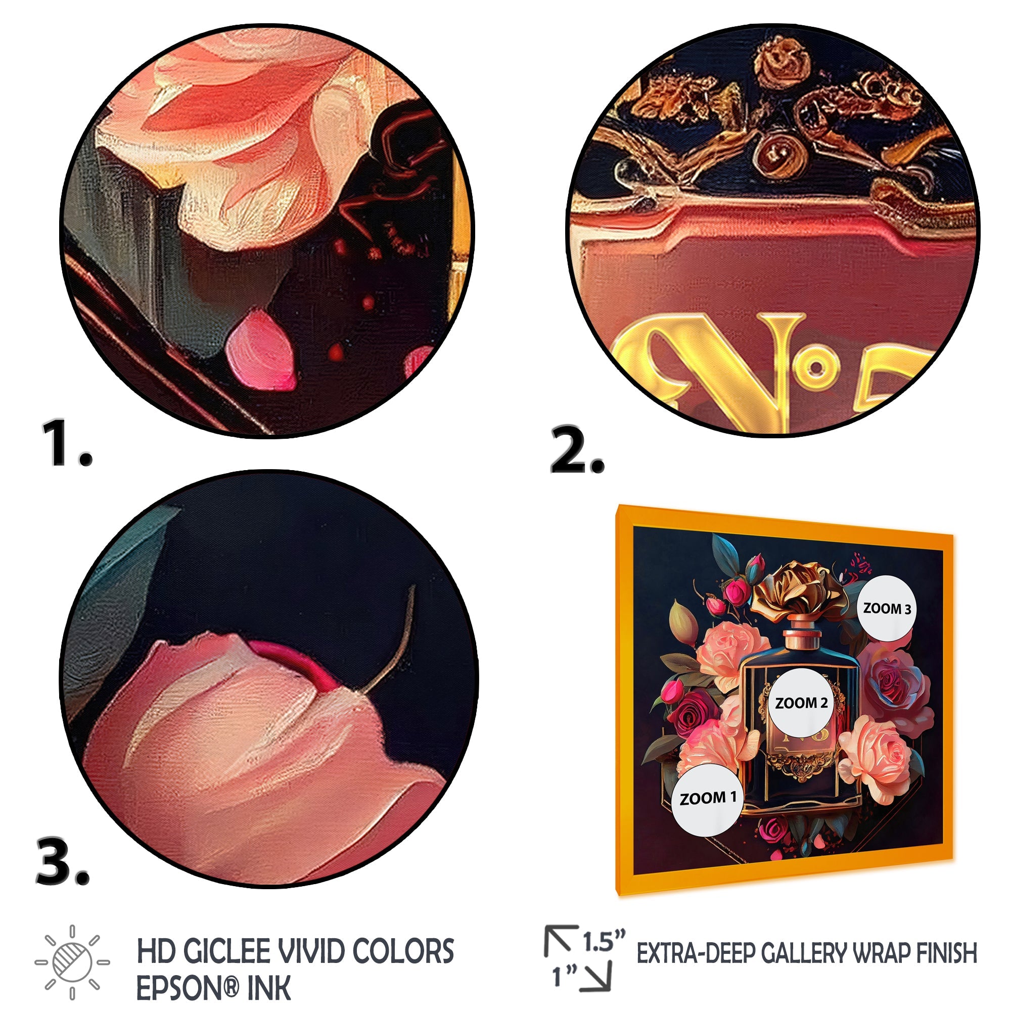 Chic Perfume Bottle With Pink Roses II