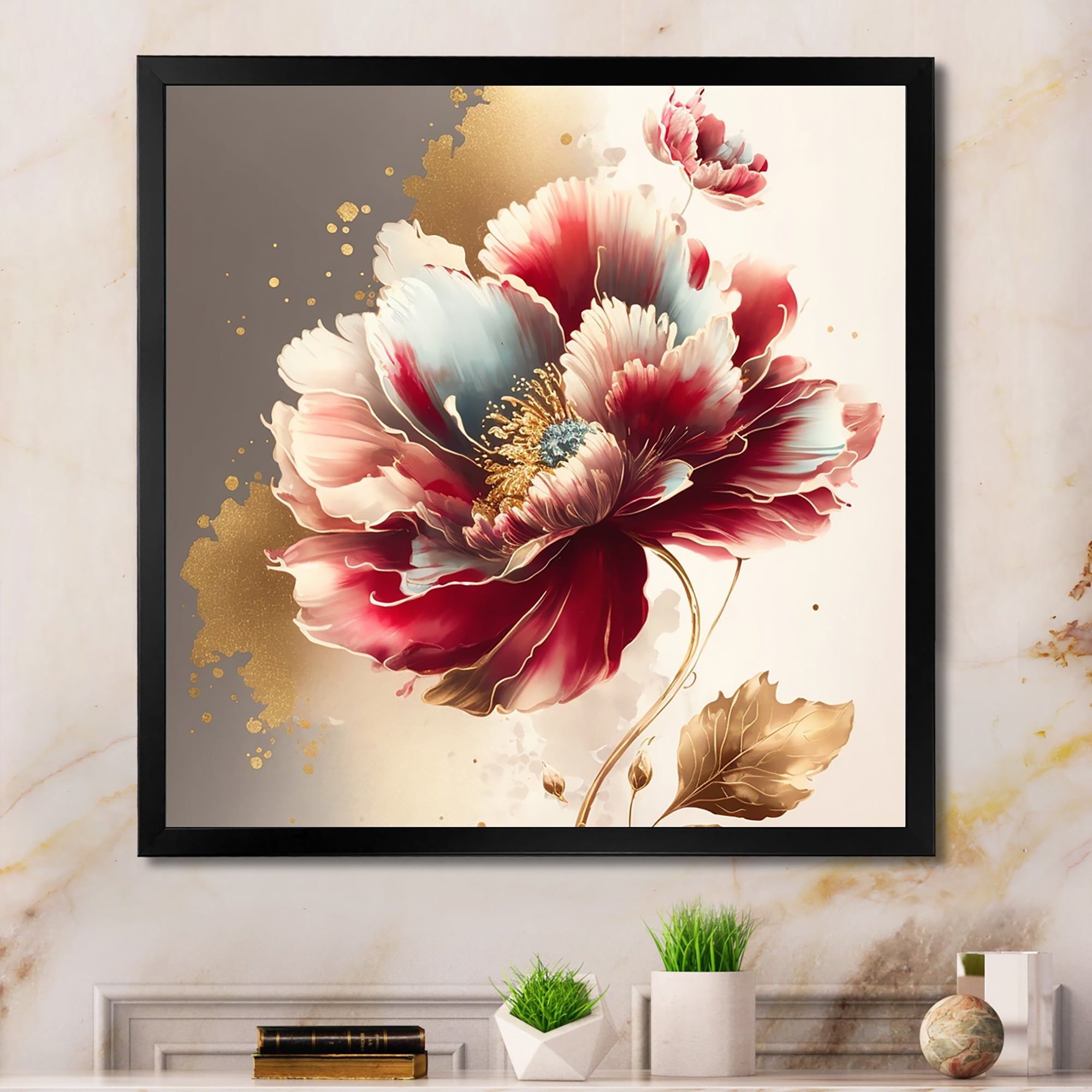 Bold Red Floral Design II