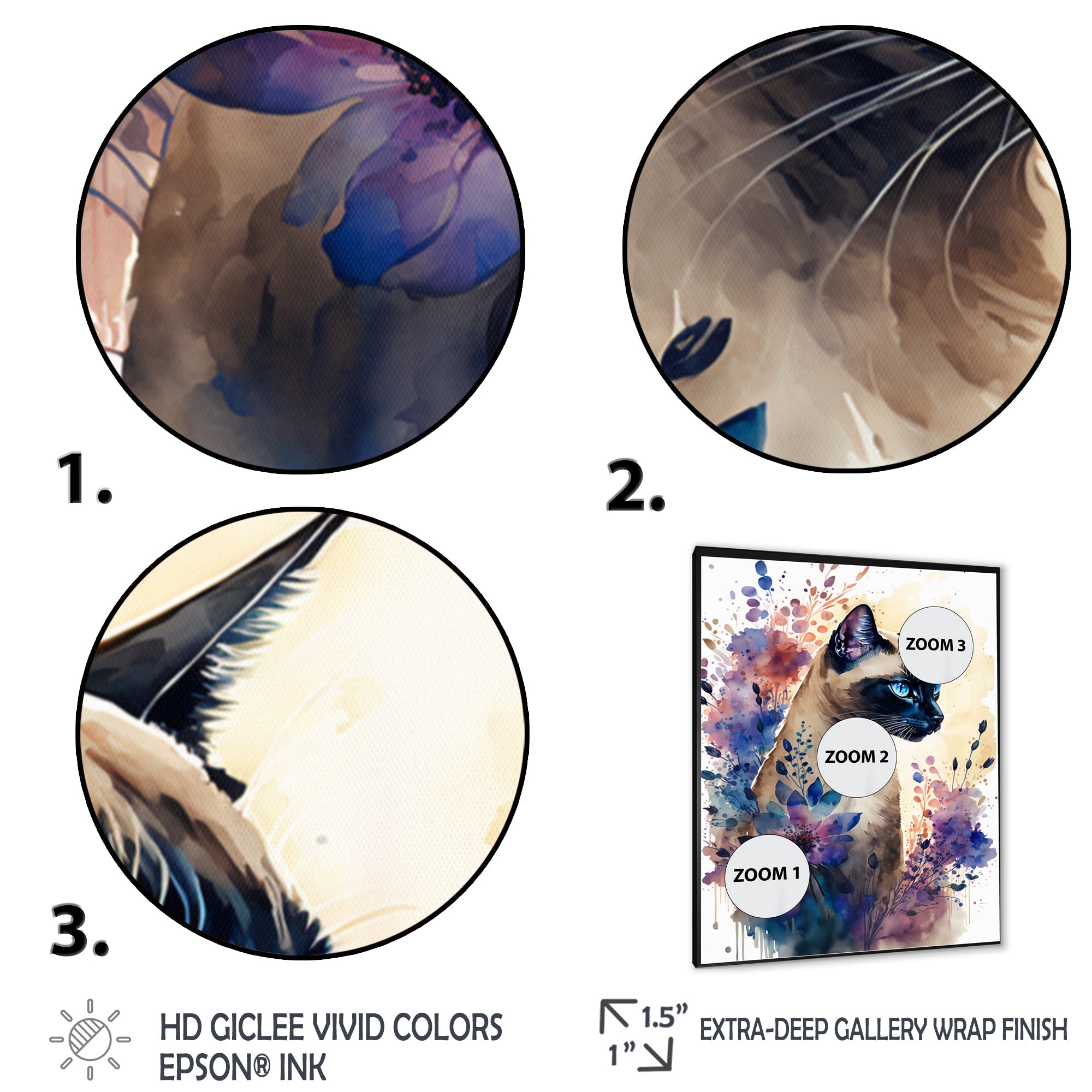 Cute Siamese Floral Art I