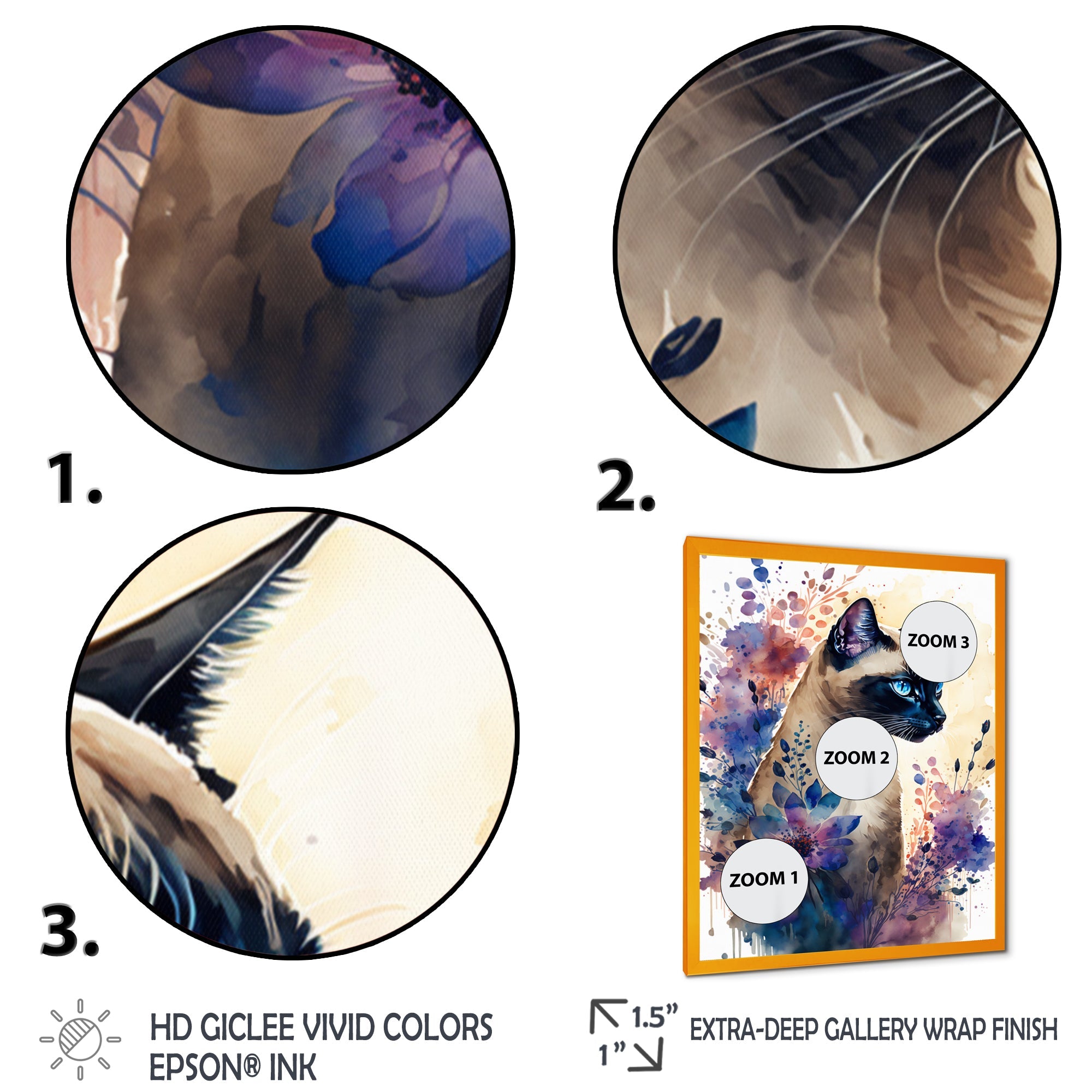 Cute Siamese Floral Art I