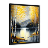Monochrome Golden Birch Trees By The Lake I