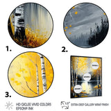 Monochrome Golden Birch Trees By The Lake I