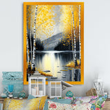 Monochrome Golden Birch Trees By The Lake I