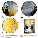 Monochrome Golden Birch Trees By The Lake I