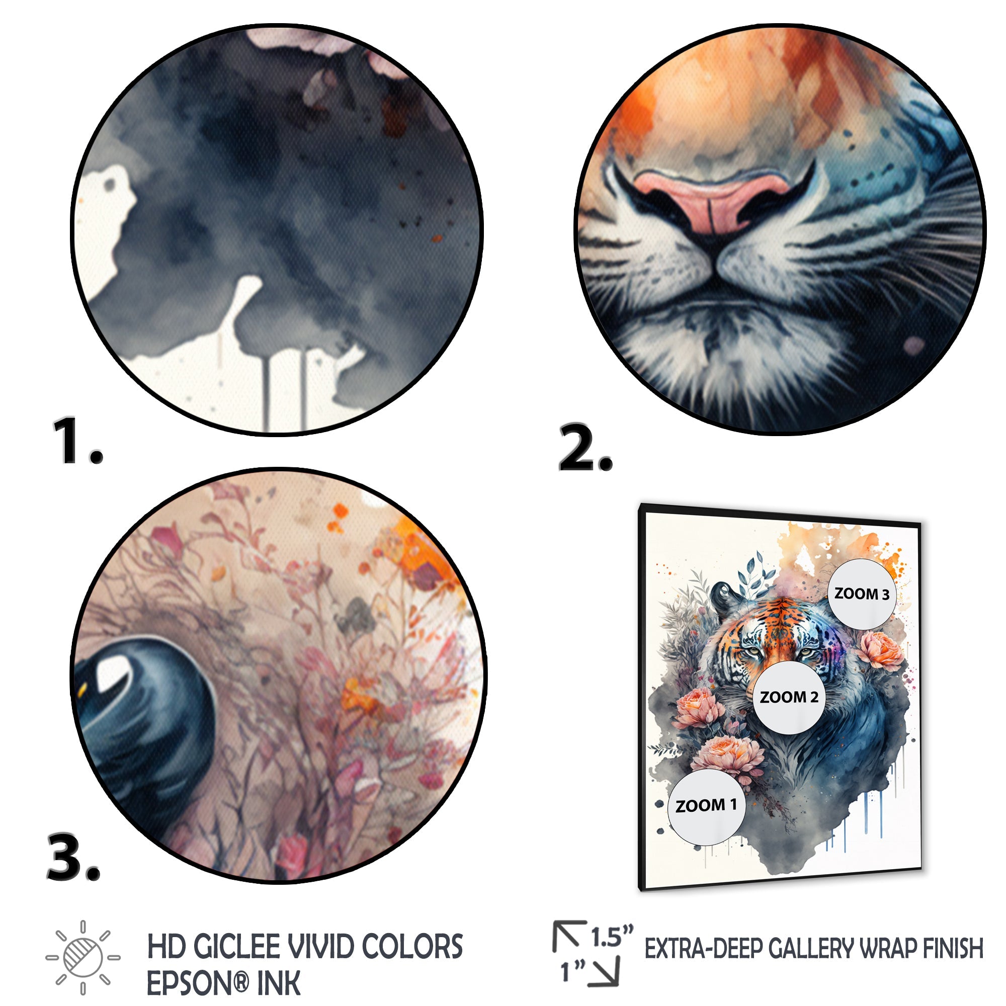 Cute Tiger Floral Art III